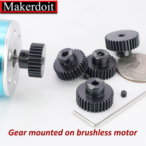 48P Pinion Gear Set For 3.175mm Shafts Fits One Eighth Inch RC Cars 29T 30T 31T 32T 33T with brushless motor and tools