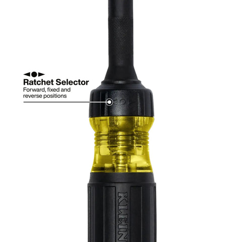 All-In-One 13-In-1 Ratcheting Screwdriver Set showing ratchet selector with forward, fixed, and reverse positions.