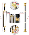 Built Heavy Adjustable Black Aluminum Stair Railing Spindles And Deck Balusters With No Stress Ground Mount for 95cm height.