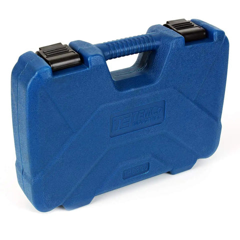 Blue carrying case for Manual Knockout Punch Driver Kit for 1/2 to 2 Inch Conduit Holes, compact and durable design