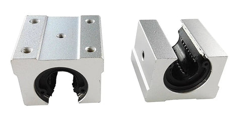Close-up of two SBR50UU slider blocks from Beefed Up Linear Rail Kit With 2700mm Rails And Eight SBR50UU Slider Blocks For CNC Routers