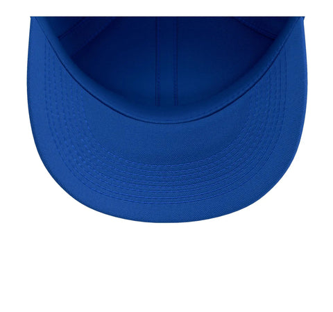 View from above of Retro Gravel Cycling Hat With Adjustable Fit Five Panel Structure Royal Blue Baseball Cap For Bikepacking Adventures