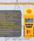 Six Cable Height Meter With AR600E LCD Display measures six cables against electrical lines background