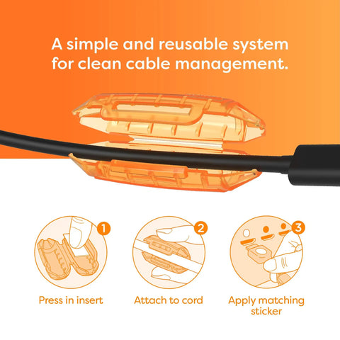 Effortless Cord And Cable Identification System For Home Office And Commercial Setups with Quick Label Tags in use