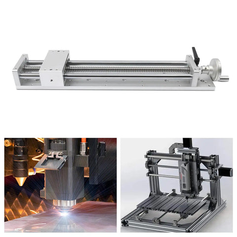 Pro Grade Linear Stage Actuator With XYZ Double Linear Rail And 400mm Ballscrew, Manual Sliding Table For DIY Router Controller, Ultra Precise Engineering For Tight Tolerances To 0.05mm, aluminum alloy stage for CNC and laser use