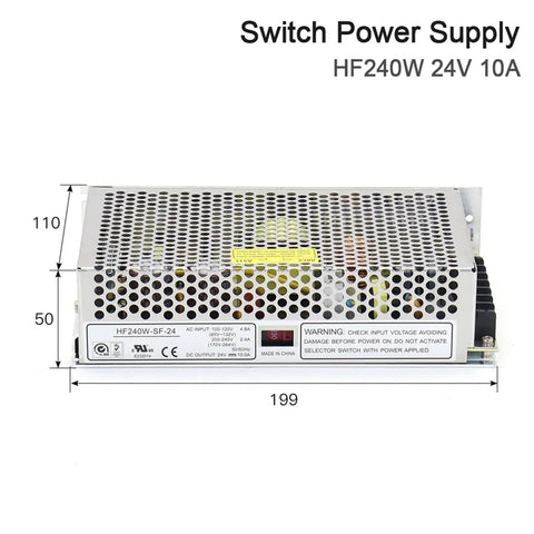 Beefy 24V DC Power Supply 10A From 110 220VAC For Industrial Control LED Lighting Monitoring And Medical Gear Plug And Play Rock Solid Performance High Efficiency 30V 8A Option metal switch power supply, 199mm wide