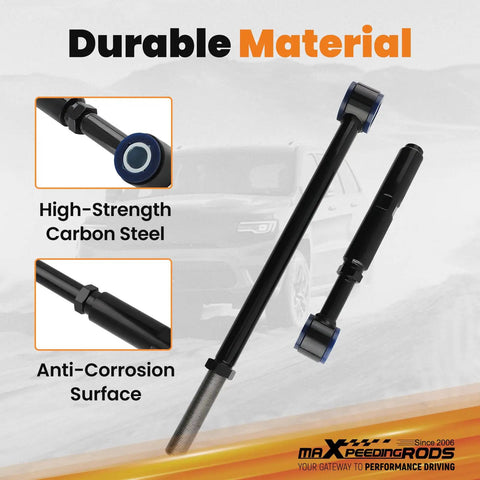 Beefy Adjustable Front Track Bar For Ford F250 F350 And Excursion 1999 To 2005, Fits Two To Six Inch Lift, Heavy Duty Front Steering Bar To Upgrade Alignment And Stability On 4WD Trucks. Black high-strength carbon steel adjustable front track bar with bushings