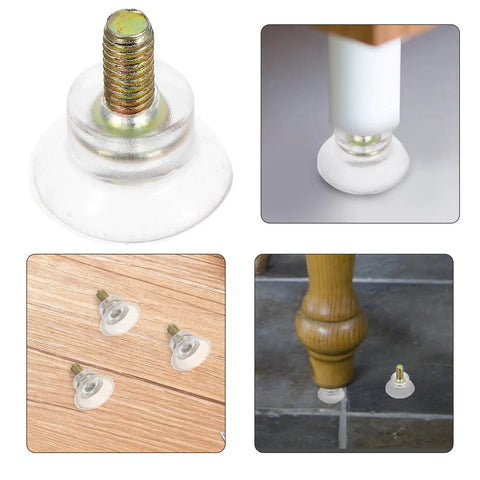 No Tools Needed Screw On Furniture Glides With Strong Suction Cups For Wooden Chairs And Other Furniture Protect Floors