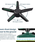 360 Degree Rotating Lawn Sprinkler With 5 Arms And 20 Nozzles, Streamlined Design Closer to Ground, Auto Watering System