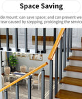 Heavy Duty Square Metal Side Mount Stair Spindles With Complete Hardware Kit 30 Pack 45 Inch Tall shown in modern indoor stairway.