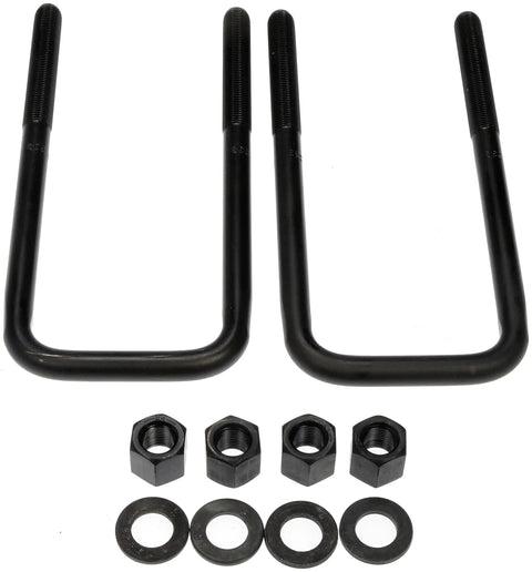 Rugged Rear Leaf Spring Axle U Bolt Kit For Heavy Duty Suspension Repair And Secure Trailer Mounting with washers and nuts.
