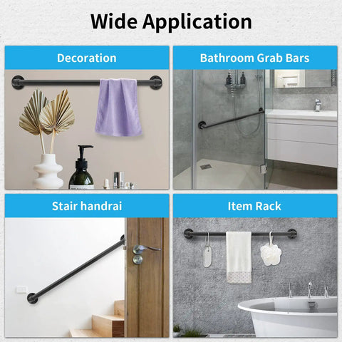 Sturdy 2 Ft Wall Handrail For Indoor Stairs, Galvanized Pipe Railing With 1.25 Inch Tube Diameter used in various applications