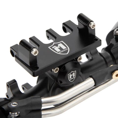 Close-up of Beefed Up 5mm ISO V2 SCX24 Axles With 3 Section CVD For Axial 1/24 RC Crawler Black, showing upgraded shoulder screws