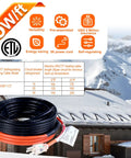 Self Regulating Sewage Pipe Heating Cable For Buried Pipes And Wastewater Systems, 120V Fluoropolymer, rooftop deicing, 100Ft
