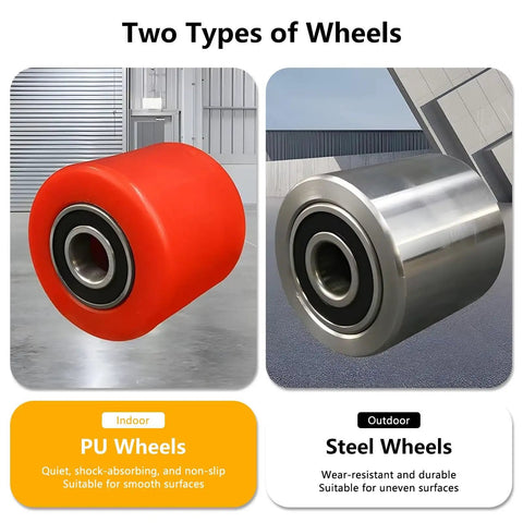 Two types of wheels for Heavy Duty Machinery Moving Skate Dolly With 360 Degree Swivel And Non Slip Pads, 13200 Lb Capacity.