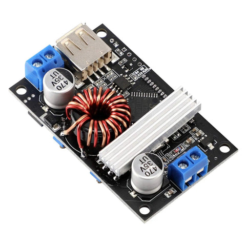 Buck Boost Voltage Regulator Module With USB Port And LCD Display Converts 6 To 30V DC In To 0.5 To 30V DC Out Adjustable
