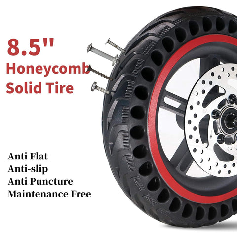 8.5'' Electric Scooter Replacement Rear Wheel – Solid Tire with Wheel Hub & 110mm Brake Disc, compatible with Gotrax models