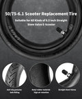 8.5 Tire Tube 50/75-6.1 Scooter Tire Replacement for Gorax Electric Scooter with anti-slip granules and butyl rubber