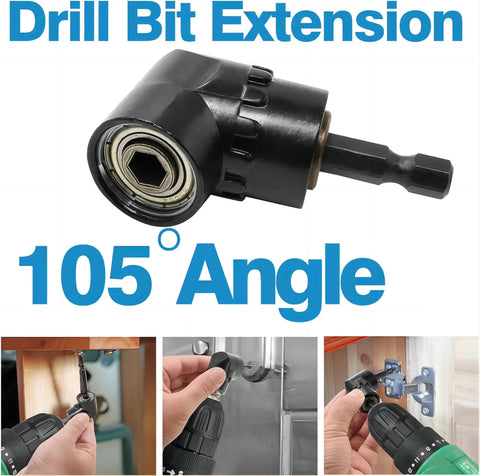Impact Grade Driver Sockets Adapter Extension Kit with 105 Degree Right Angle Drill Bit Set for Pneumatic or Electric Screwdrivers