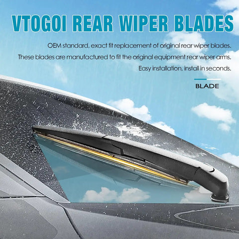 Top Shelf Windshield Wiper Blades For Land Rover Range Rover Sport 2017 Through 2023 All Weather Steel Frame Rear Wiper Blade installed