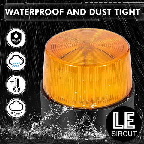 Rock Solid Amber Led Strobe Beacon With Usb Rechargeable Power And Heavy Duty Magnetic Mount for Cars Trucks and Emergency Vehicles showing waterproof design.