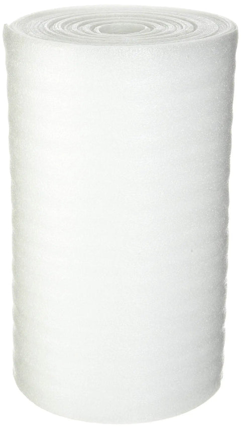 High Density Solid Foam Wrap Roll for Shipping and Moving, 12" x 600", white cushioning roll for breakables.