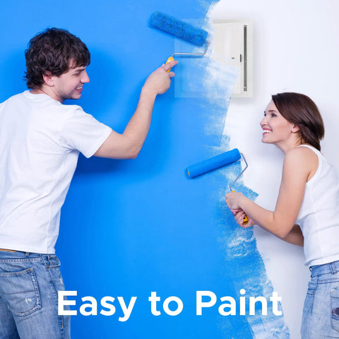 Heavy Duty Fire Rated Insulated Access Door With Flange, 24 By 36 Inch Galvannealed Steel Plate, Rock Solid 2 Inch Mineral Wool Core, Built Beat Down Ready For Commercial Walls, Zero Hassle Quick Swap Design And Reliable Grip Latch, painted wall scene with two people.