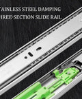 Stainless steel soft close full extension drawer slides 10 inch 1 pair heavy duty ball bearing side mount rails with quiet damping