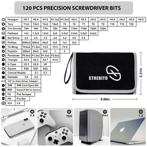 142 Piece Precision Screwdriver Set Magnetic Tool Kit For PC Laptop MacBook And Console Controllers includes tool case