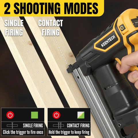Top Tier No Sweat Finishing With Slick Flush Drive On This Heavy Duty Cylinder Driven 18 Gauge Cordless Brad Nailer with firing modes.