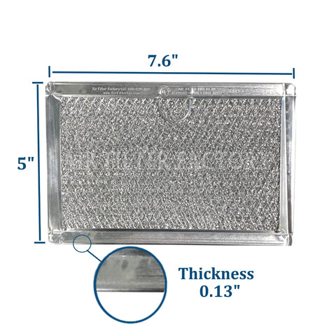 Microwave Pro Grade Heavy Duty Grease Filter Replacement For 5304509444 And 5304517871 5 x 7.6 x 0.13 Inches Aluminum Mesh