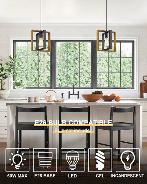 Super Cool Rustic Farmhouse Pendant Lighting Fixtures From Solid Wood Hanging Lights With Adjustable Cord Over Kitchen Island