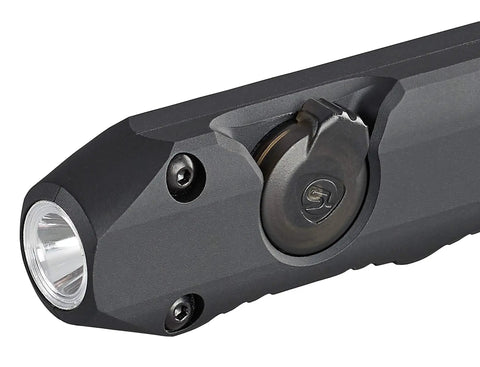 Close-up of Wedge EDC Flashlight 1000 Lumen THRO Burst 300 Lumen Constant On 3 Hour Run Time 69 Meter Beam Pocket Ready Flat Slim Design Black