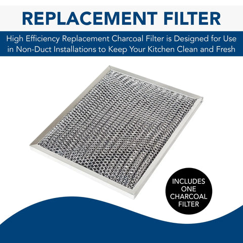 41F Replacement Charcoal Filter For Ductless Range Hood Series shown on white background
