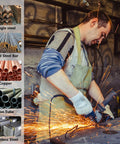Worker using 400 Pack 4 1/2 Inch Cut Off Wheels For Angle Grinder Stainless Steel Discs With Aggressive Cutting Upgrade Pro Grade on metal