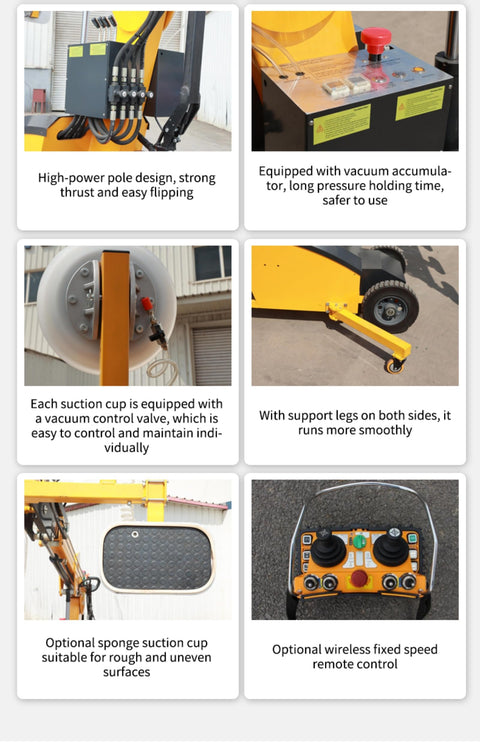 Electric Glass Suction Lifter With Wireless Remote And 360 Degree Spin For Moving Massive Sheet Panes Without Breaking A Sweat On Demanding Construction Sites remote control panel with buttons and toggle switches