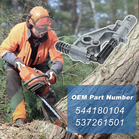 Heavy Duty Badass Oil Pump Pressure Line Kit Replacement For Husqvarna 455 Rancher 455E 460 461 Chainsaws shown with chainsaw in use.