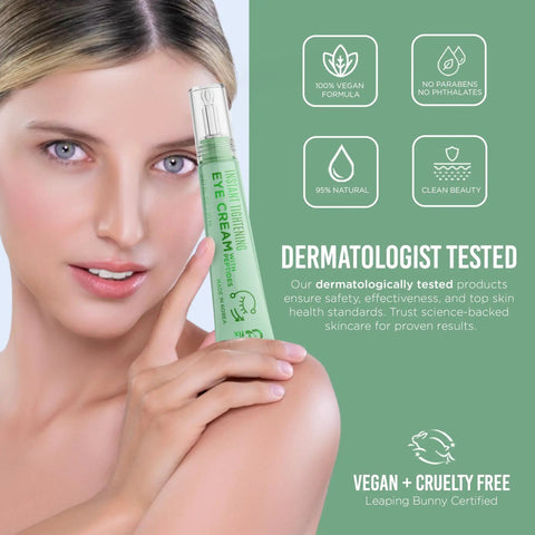 Top Shelf Peptide Eye Cream That Hits Different For Dark Circles And Fine Lines With Hyaluronic Acid And Vitamin B5 to rejuvenate undereyes in a vegan formula.