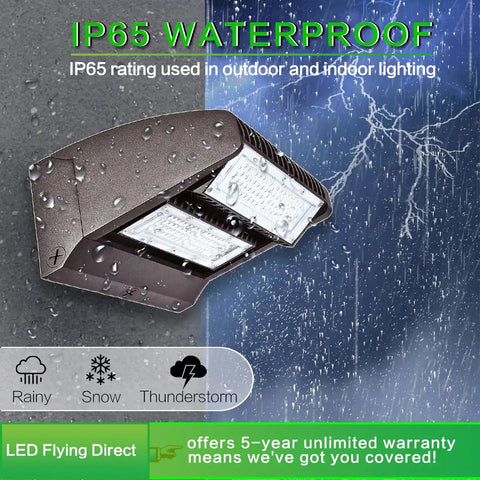 80W LED Wall Pack Light With 10800 Lumens, 5000K Cool White, Rotatable Head From 0 To 270 Degrees, IP65 waterproof feature