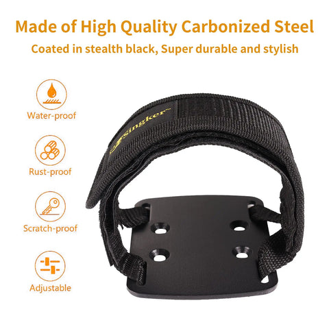 Toe Clip Straps For Peloton Bike Adjustable Metal Pedal Adapters For Regular Sneakers Clip On Toe Cages durable black steel