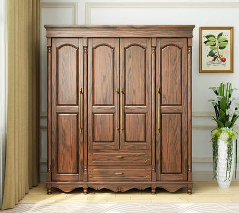 Six Pack Antique Brass Cabinet Pulls Zinc Alloy Dresser Handles 11.34 Inch Center To Center Vintage Brass Drawer Pulls visible on wardrobe