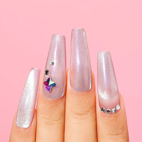 Cat Eye Gel Nail Polish Set HEMA Free Cruelty Free Vegan Soak Off UV LED Gel Manicure Kit with glitter and nail art