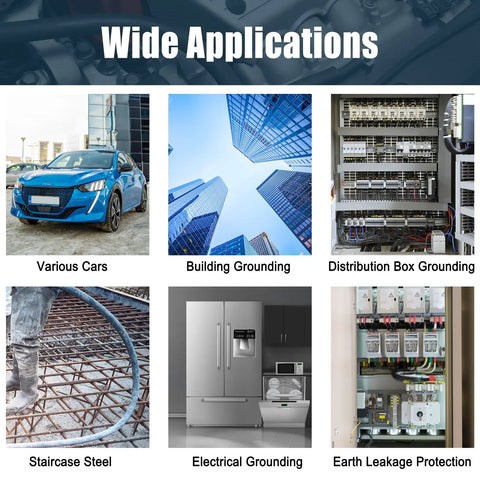 WideApplications of Hella Rugged Engine Chassis Grounding Cable Kit features cars, building, electrical and earth leakage grounding.
