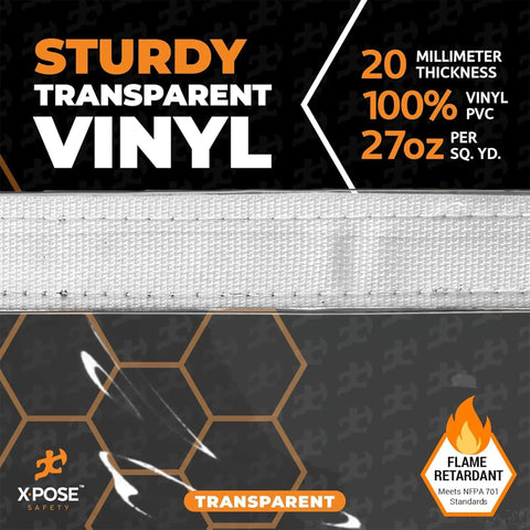 Heavy Duty 8x12 Clear Vinyl Tarp Fire Retardant 20 Mil Waterproof PVC Tarpaulin With Brass Grommets For Patio Enclosures