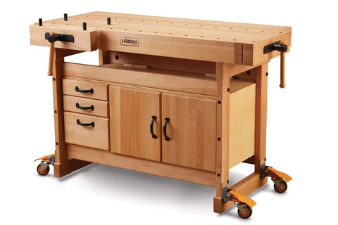 Drop Dead Heavy Workbench Caster Wheel Kit With Four Smooth Rolling Swivel Wheels And Flat Out Tough Rubber Tires for mobile workbench.