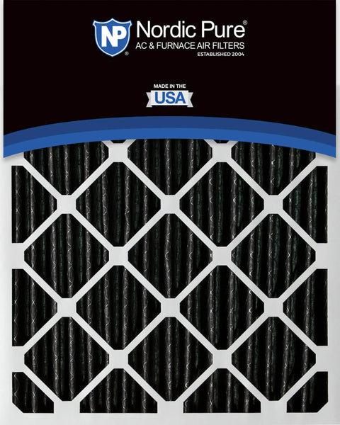 Close-up of MERV 12 Pleated Furnace Air Filter With Activated Carbon Odor Control, 16x25x2 Inches, front view, with USA branding.