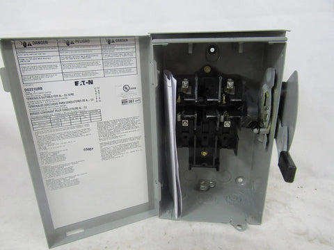 DG221URB 2 Wire 2 Pole Non Fusible B Series General Duty Safety Switch 240 Volt AC 30 Amp NEMA 3R interior view open