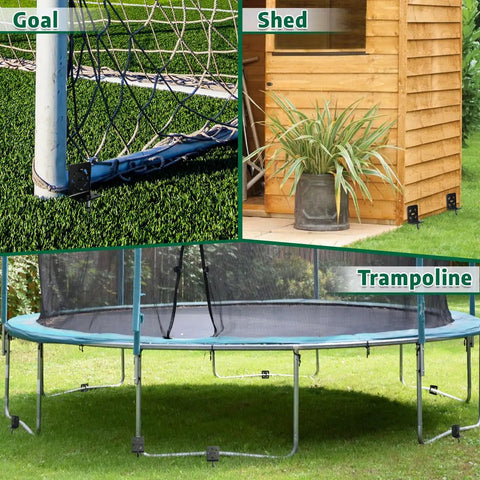 Four Pack 20 Inch Heavy Duty Ground Anchors Kit With Multi Purpose Brackets For Gazebos, Swing Sets, Fences, Carports, Sheds And Mobile Homes Earth Anchors For Secure Outdoor Installations