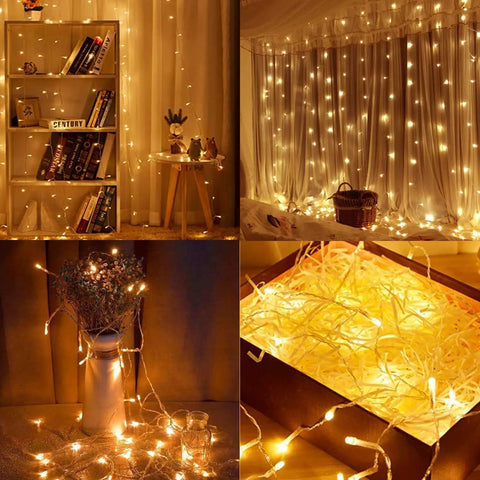 Two Pack Battery Operated String Lights With Remote Timer Waterproof Eight Modes 16.4 Foot Long 50 LED Indoor Outdoor Decor