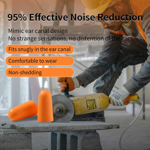 Top Shelf Yellow Foam Ear Plugs Bringing Dead Quiet NRR 33dB Sound Blocking And Ridiculously Cozy Fit For Worksite Grind Or Heavy Sleep Comes Locked And Loaded In A Bulk 500 Pair Deal on a tool bench near equipment.